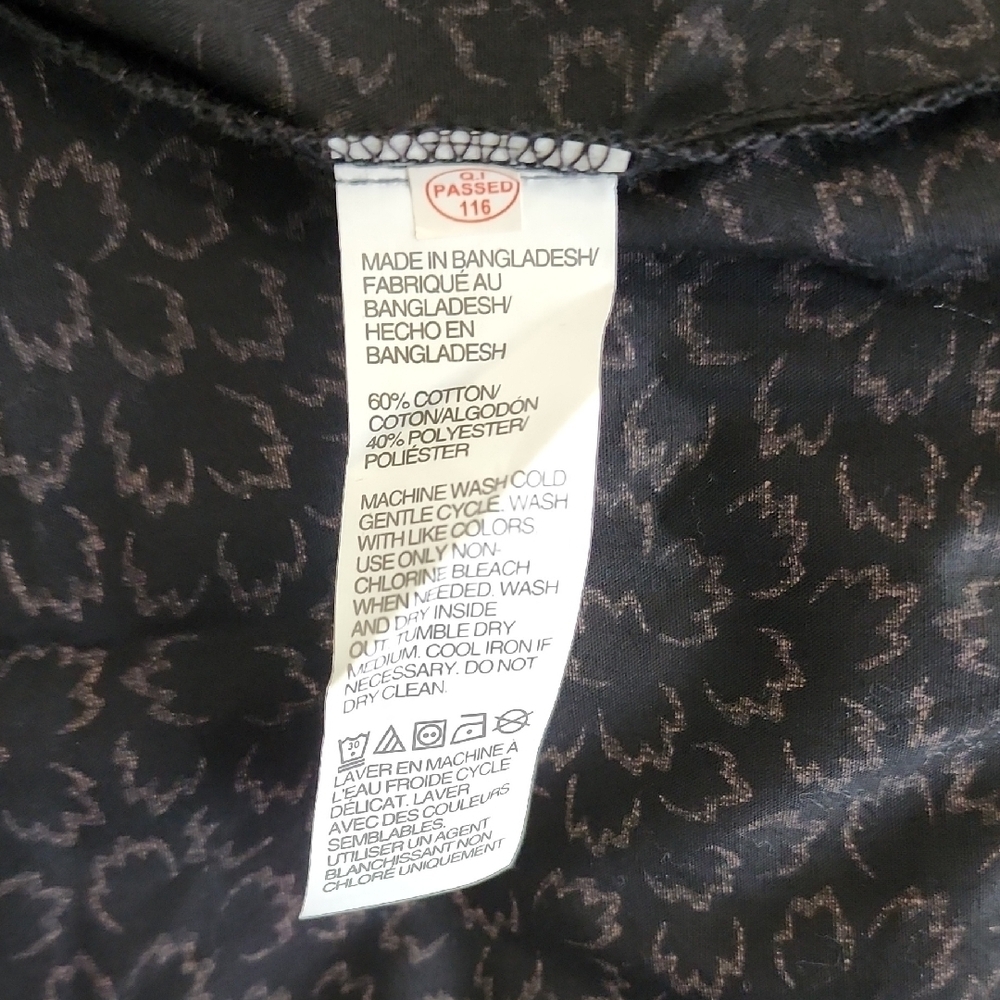 Van Heusen Black and Brown Patterned Button Down Shirt - Picture 8 of 16